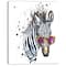 Designart - Funny Zebra Watercolor - Animal Canvas Art Print